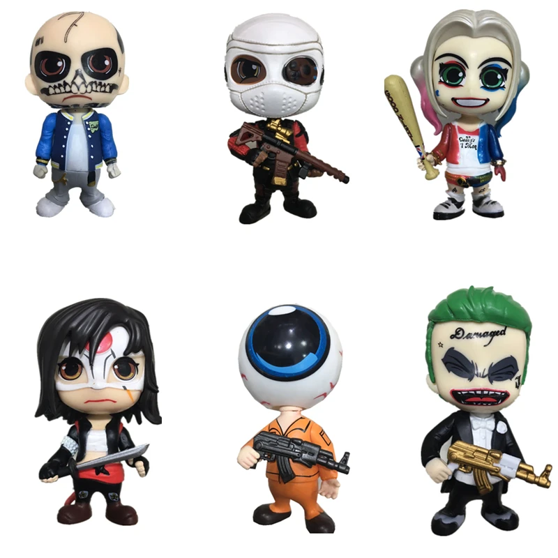 

6 Pieces Suicide Squad Action Figure Collectible Model Hot Toy for children the best Birthday GIFT with original box