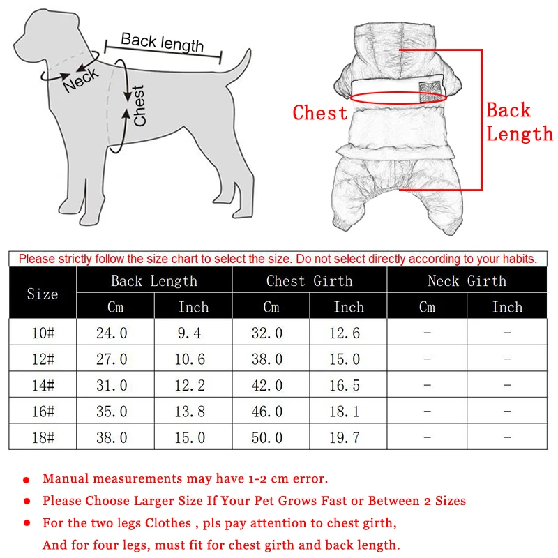 Winter Dog Clothes Thicken Warm Coat Jacket For Small Dogs Waterproof Chihuahua Yorkie Clothing Overalls Pet Jumpsuits Hoodies
