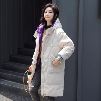 

new 2020 winter down cotton jacket women long coat parkas thickening Female Warm Clothes Rabbit fur collar down jacket T29