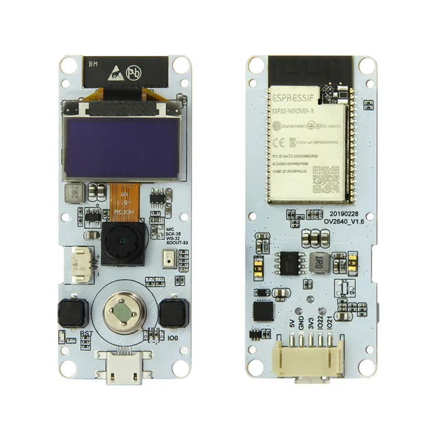 Normal with Mic TTGO t-камера ESP32 рыбий глаз широкоугольный объектив камера WROVER& PSRAM модуль камеры ESP32-WROVER-B OV2640 модуль камеры 0,96 - Цвет: Normal with Mic
