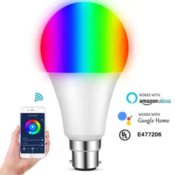 

Fcmila 10W WiFi Smart Light Bulb E27 B22 E26 E14 G10 LED RGB CW Lamp Work With Alexa/Google Assistant Voice Control Smart Lamp