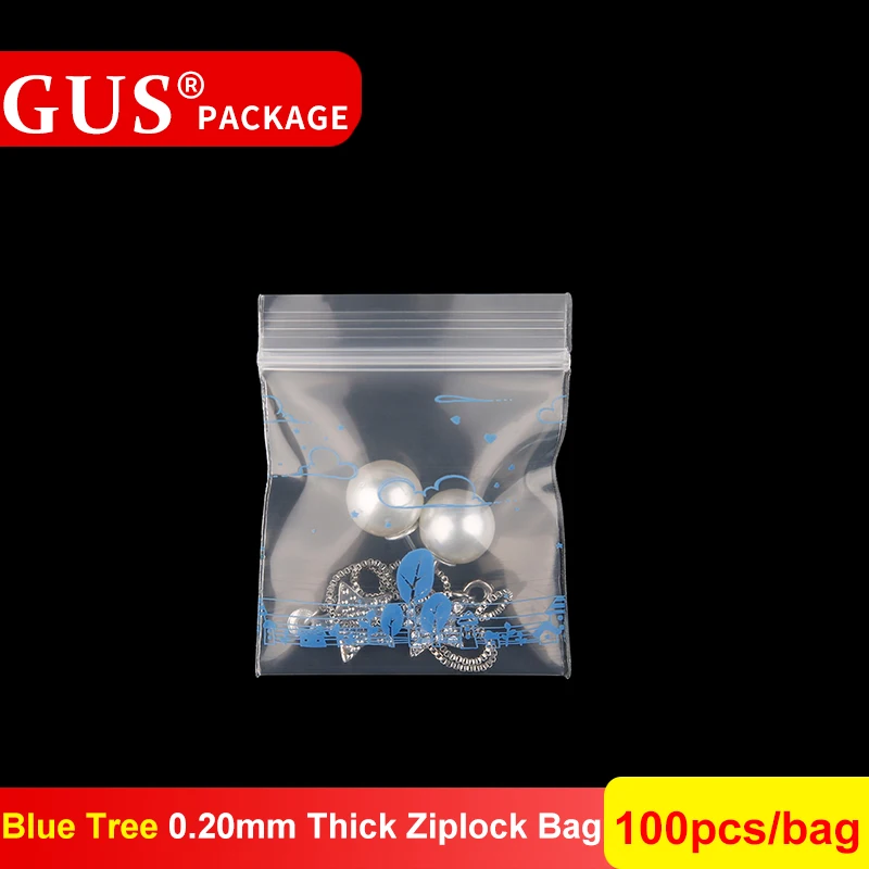 4x6 см мини милый все шаблон Ziplock пластик PE Прозрачный медицина небольшой одноразовый образец запечатанный карман упаковка на молнии замок мешок - Цвет: Thick Blue Tree