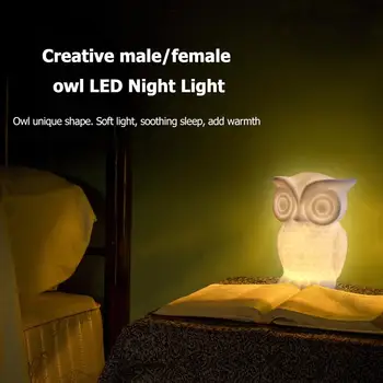 

LED Night Light Owl-shaped 1W Battery Power Bedside Lamp Bedroom Home Decoration High Light Efficiency No Thermal Radiation