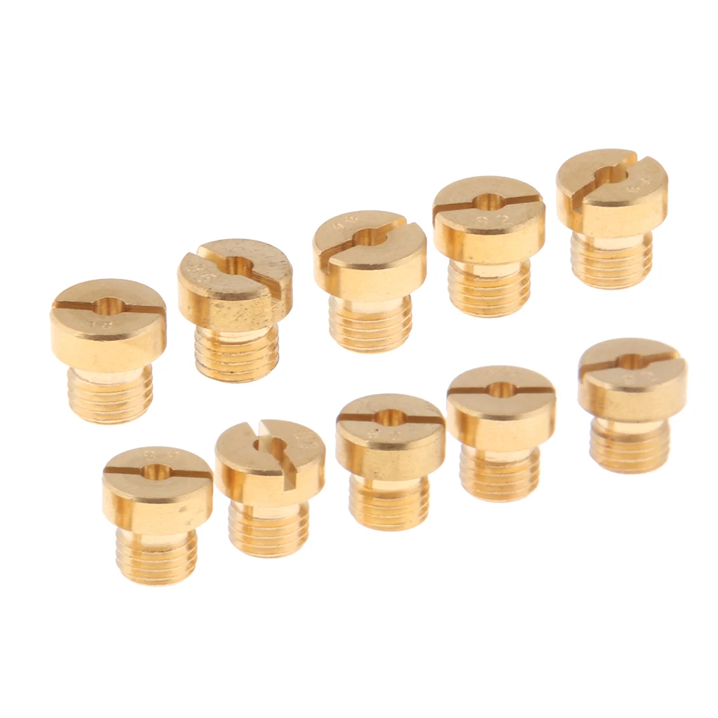 8PCS Universal Carburetor Main Jet Kit #74 78 80 82 84 85 86 M6 Injector Nozzle