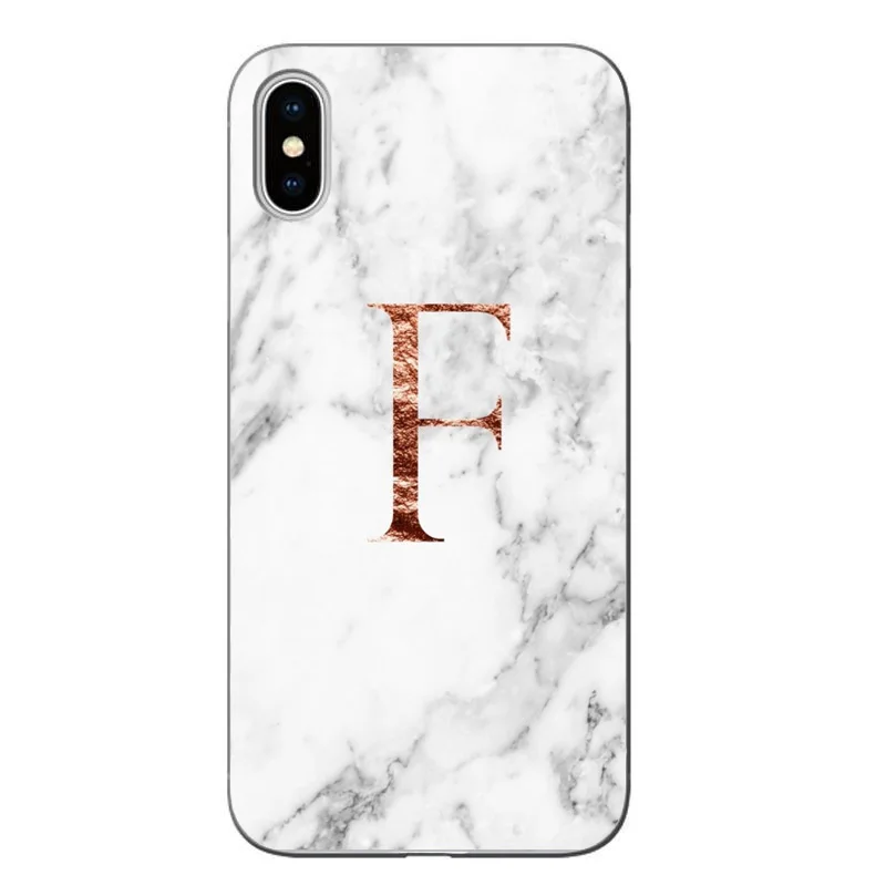 Мягкий чехол из ТПУ для iPhone 5S 6 6s 7 8 Plus XS XR XSMAX с надписью "Monogram J Q A B rose marble" - Цвет: TPU