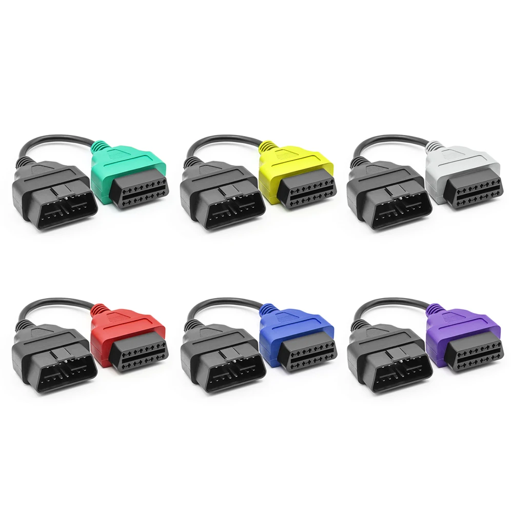 For Fiat ECU Scan 6 Color Adapter MultiECUScan OBD 2 Connector ABS Air-bag obd2 Scanner Diagnostic Cable for FiatECUScan Tool 2