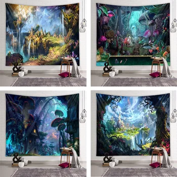 

9 Styles Fantasy Forest Background Cloth Magic World Tapestry Castle Forest Decoration Hanging Cloth Wall Painting Magic Gift
