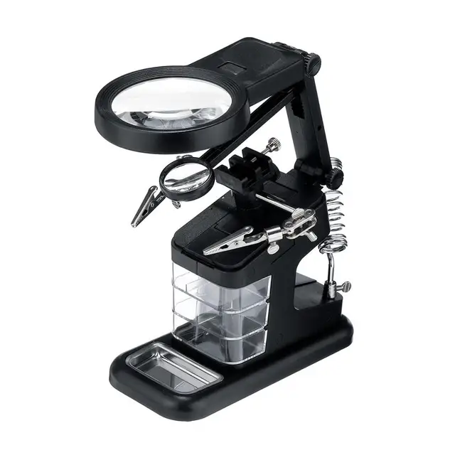 LIMEI-ZEN Magnifiers 3 X 90mm Soldering Iron Tool Holder Magnifying Glass Third Hand Loupe Multifunction Helping Repair Magnifier Clip Welding Tools LIMEI-ZEN Magnifiers 3 X 90mm Soldering Iron Tool Holder Magnifying Glass Third Hand Loupe Multifunction Helping Repair Magnifier Clip Welding Tools