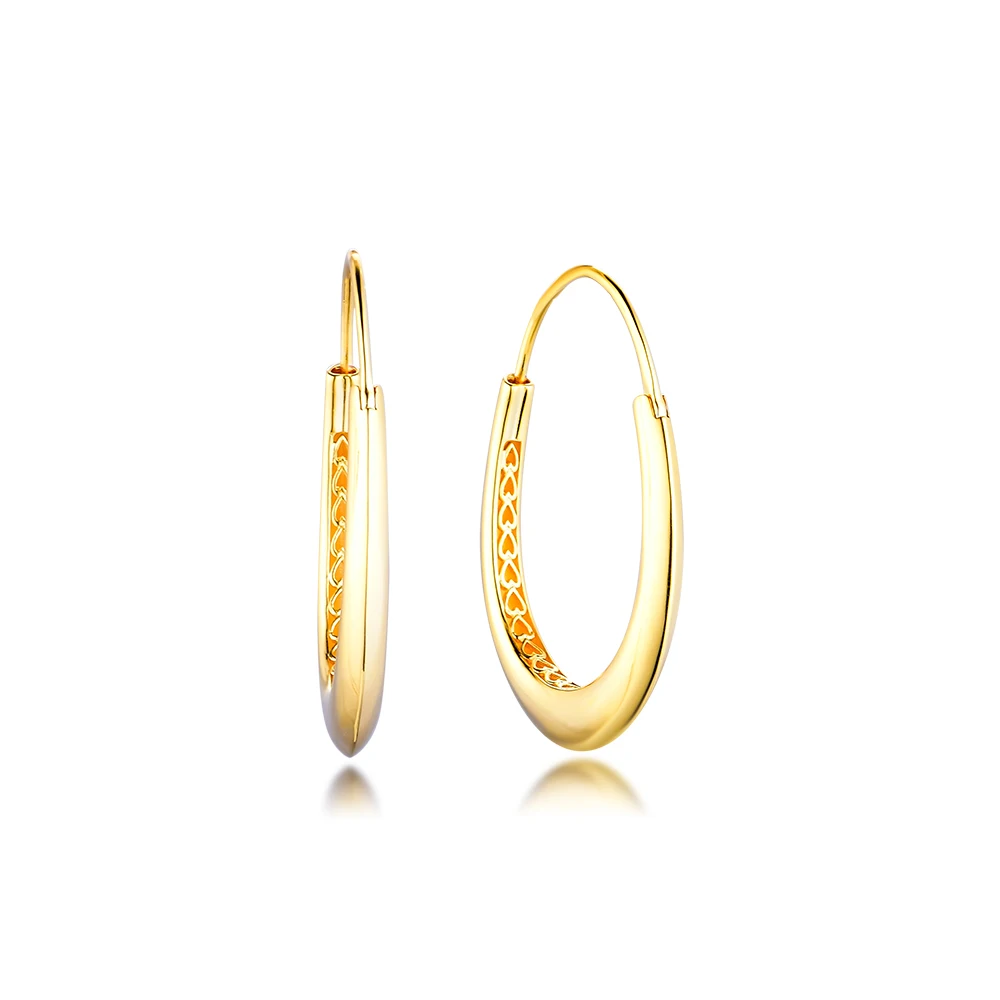 

Chunky Hoop Shine Earrings 100% 925 Sterling-Silver-Jewelry Free Shipping