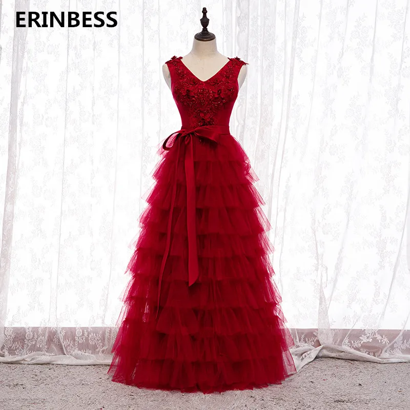 Vestido de festa сексуальное длинное платье с v-образным вырезом для выпускного вечера, платье в пол со шнуровкой на спине а-силуэта Бордовое платье для выпускного вечера, модное платье De Soiree