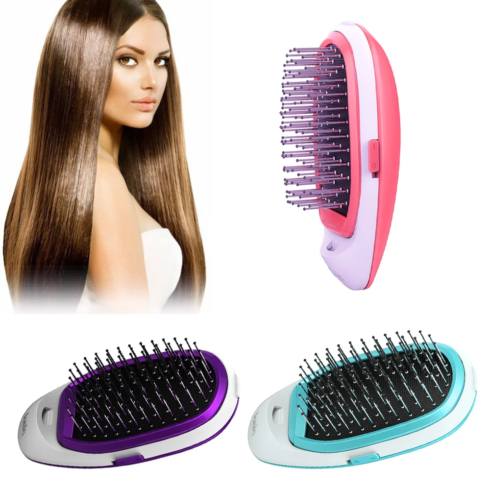 

Anti-frizz Negative Ionic Combs Portable Electric Ionic Hairbrush Mini Detangler Brushes Hair Styling Magic Straight Hair Brush