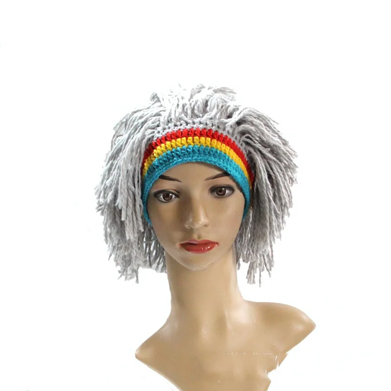 Rasta Wig Beanie Women's Caps Handmade Crochet Winter Warm Hat Gorro Halloween Xmas Birthday Gifts Funny Party Balaclava