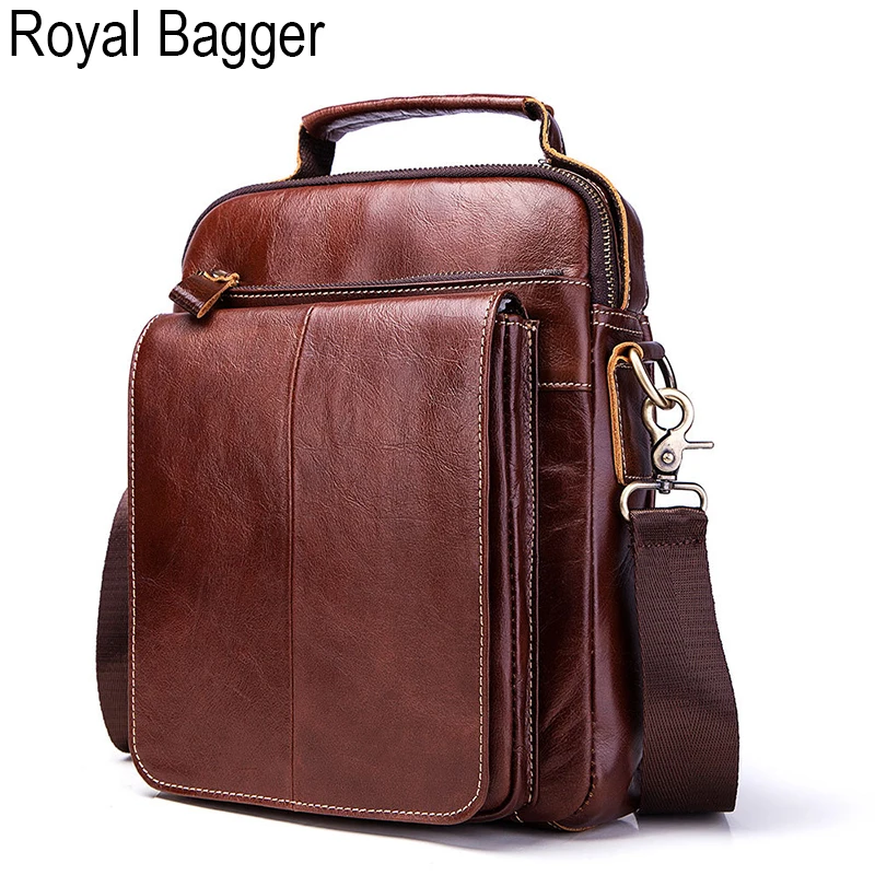 Кофе Royal Bagger сумка через плечо для мужчин из натуральной коровьей кожи модная сумка на ремне крутая деловая - Цвет: Кофе