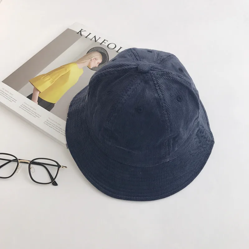 warm Thicken cotton Solid Color Bucket Hat Fisherman Hat outdoor travel hat Sun Cap Hats for men and Women Travel Hats
