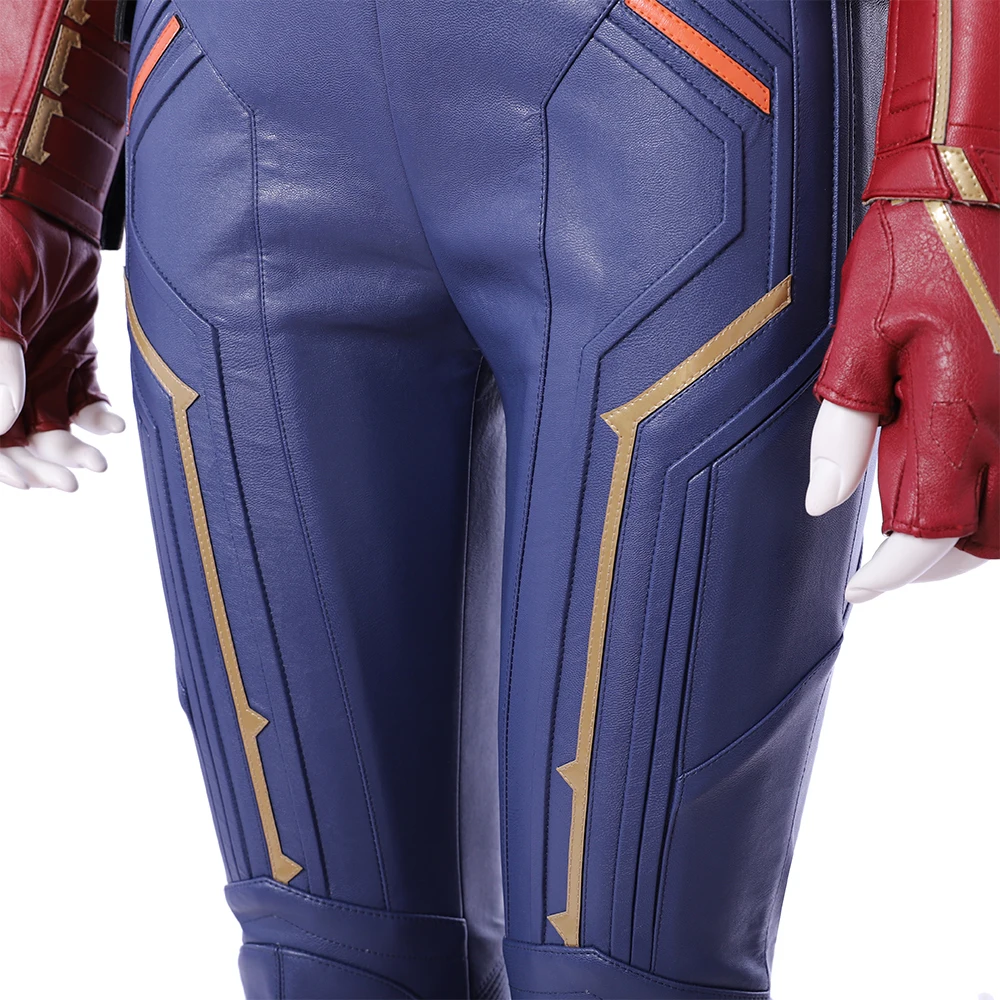 MMGG Хэллоуин капитан, для косплея Marvel Carol Danvers Косплей Костюм кожаный комбинезон высокого качества изготовление под заказ размер