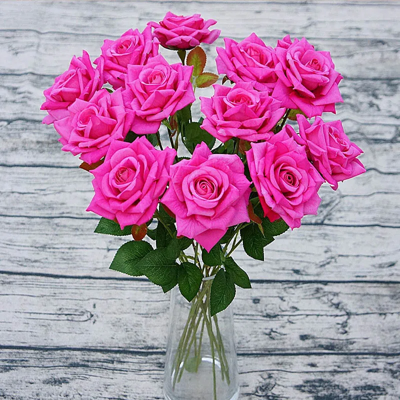 1 шт. шелковые розы Букет вазы для домашнего декора искусственные растения декоративные цветы Свадебные аксессуары Оформление товары для дома