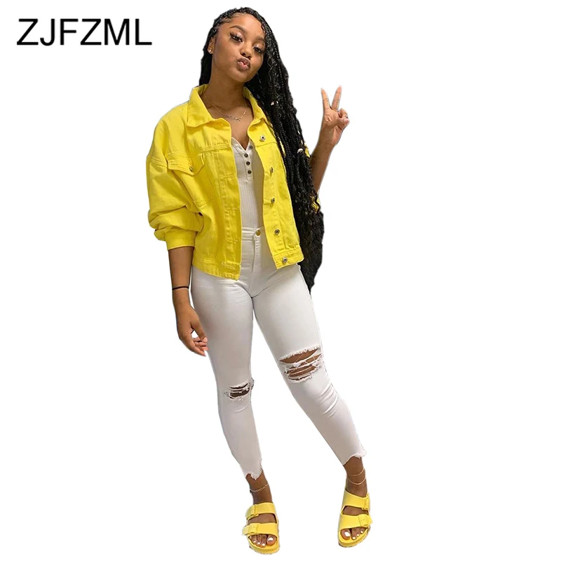 plus size yellow jean jacket