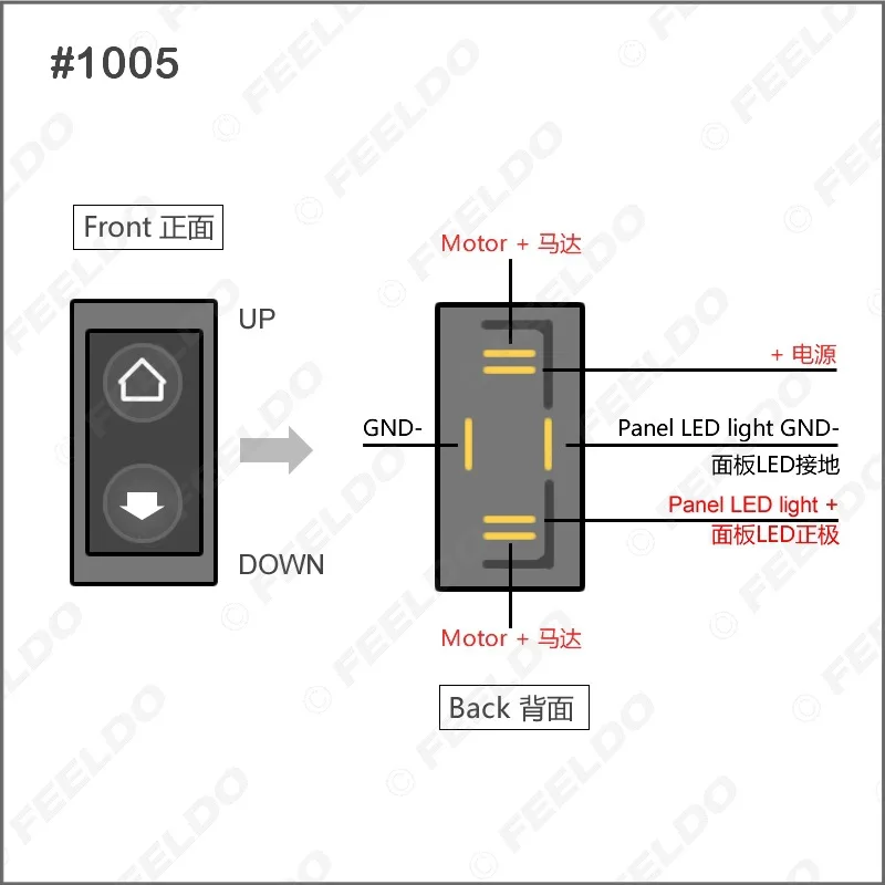 6Pin 12V 24V 10A-30A автомобильный универсальный Электрический переключатель окна стеклоподъемник зеленый свет