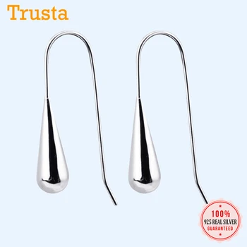 

Trustdavis 2019 100% 925 Solid Real Sterling Silver Water Drop Dangle Earring For Girl Lady Madam Jewelry Wholesale DA243