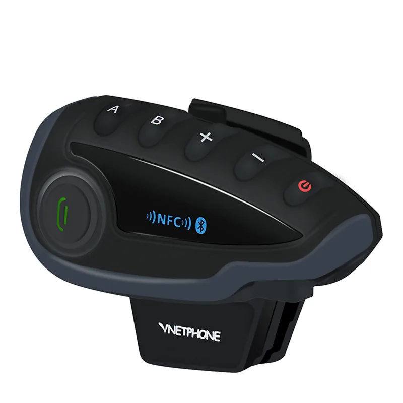 Мотоциклетная bluetooth-гарнитура рация шлем многоместный синхронный домофон V8 расстояние разговора 1200 метров - Цвет: Серый