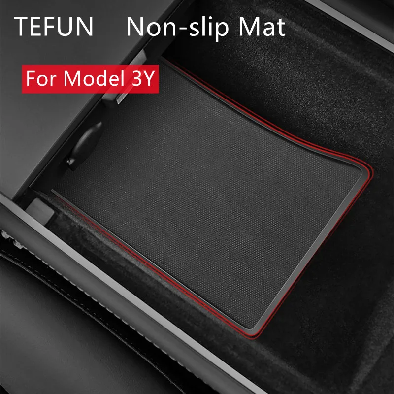 

For Tesla Model3 Y 2021 Armrest Box Storage Mat Non-slip Mat Anti-dirty Mat
