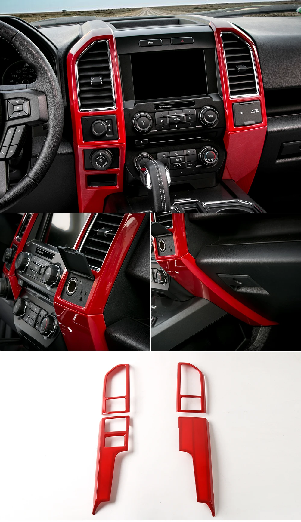 MOPAI ABS Автомобильная центральная консоль приборная панель вентиляционная панель декоративная крышка наклейки для Ford F150 Up автомобильные аксессуары