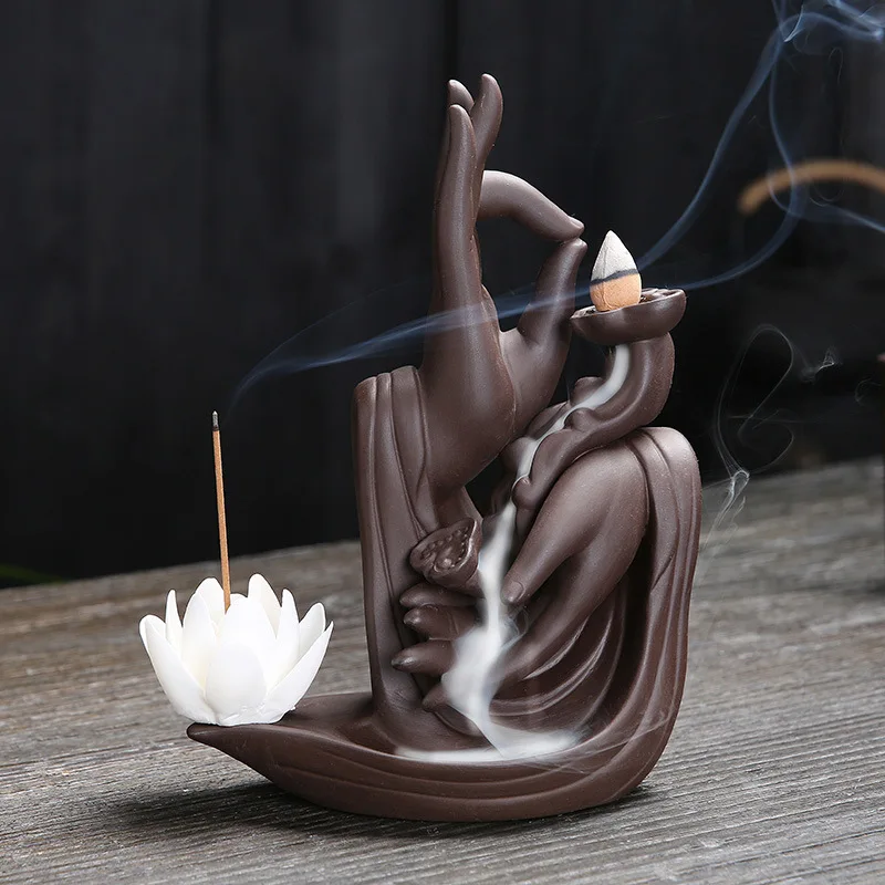 F с 20 шт. конусные благовония бергамот обратный поток горелка сандаловое дерево