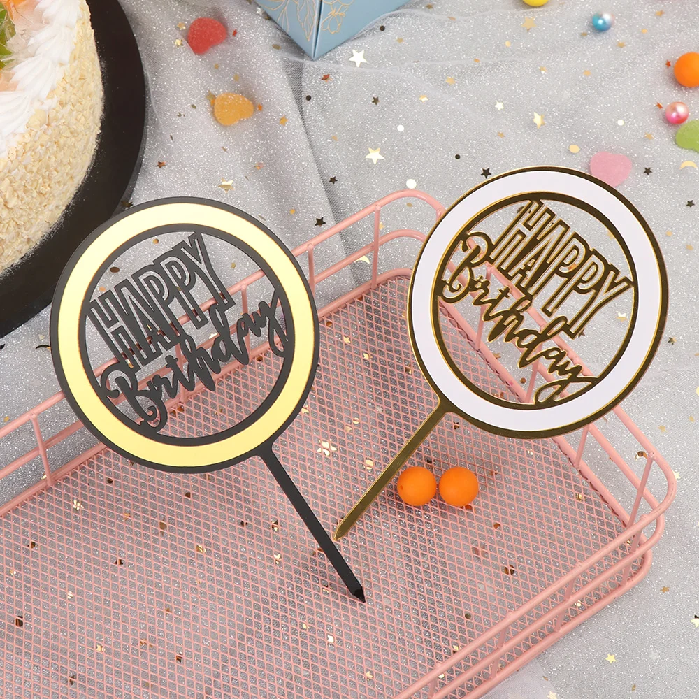 1 шт. креативные акриловые вставки для торта с днем рождения глиттер вечерние