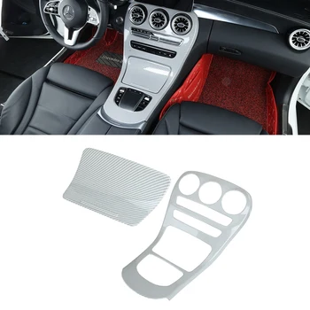 

Car ABS Carbon Fiber Center Console Gear Shift Panel Cover Trim for Mercedes Benz GLC Class 2019 2020