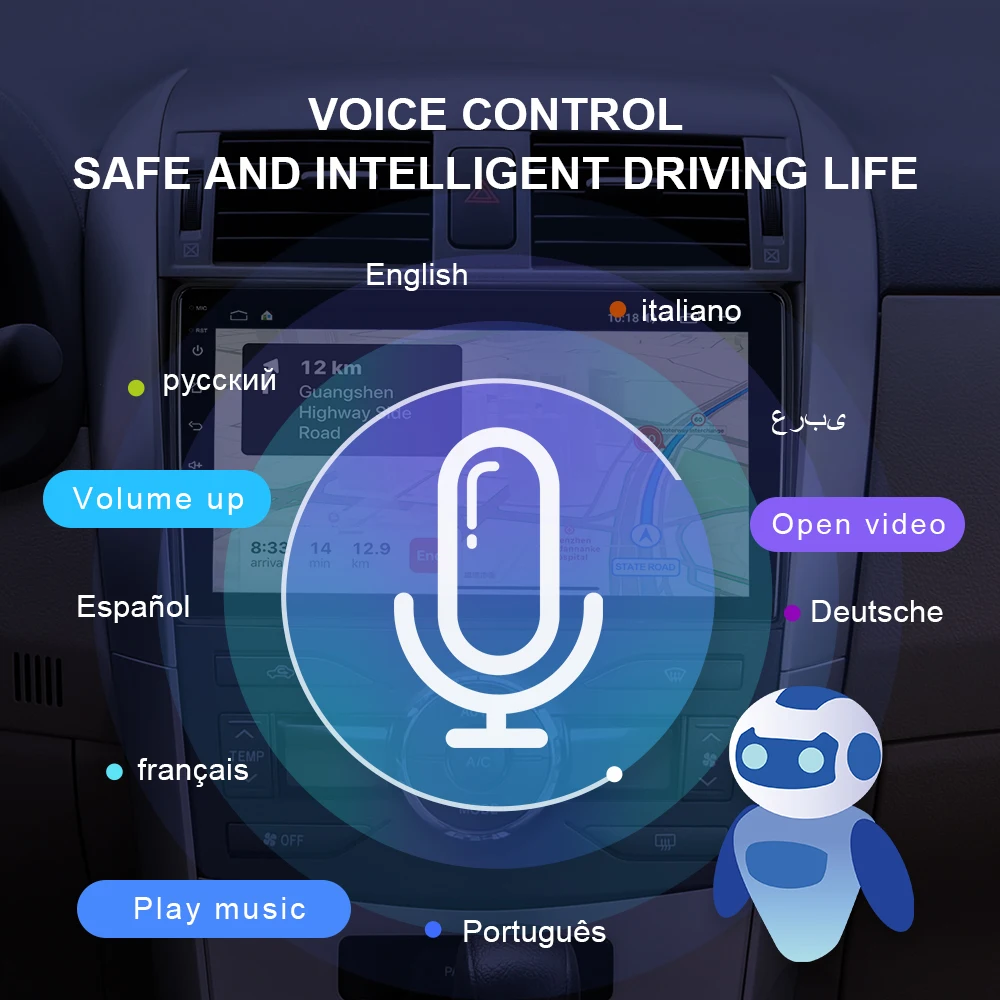 ISUDAR V72 Car Radio Android10 For Toyota Corolla E140 E150 2007 2008- GPS Car Stereo Carplay 4G Net QLED VOICE CONTROL No 2 Din