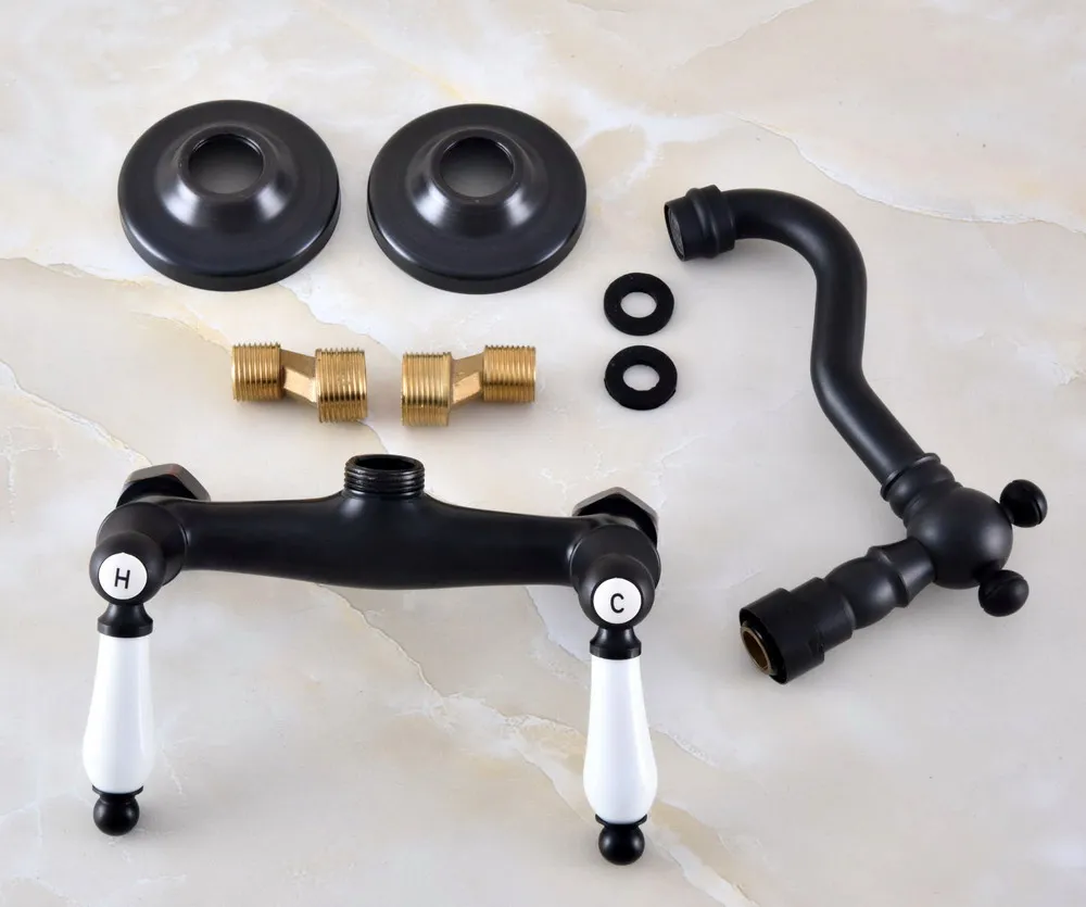 Черный Масляный латунный Смеситель для ванной и кухни смеситель раковины кран с