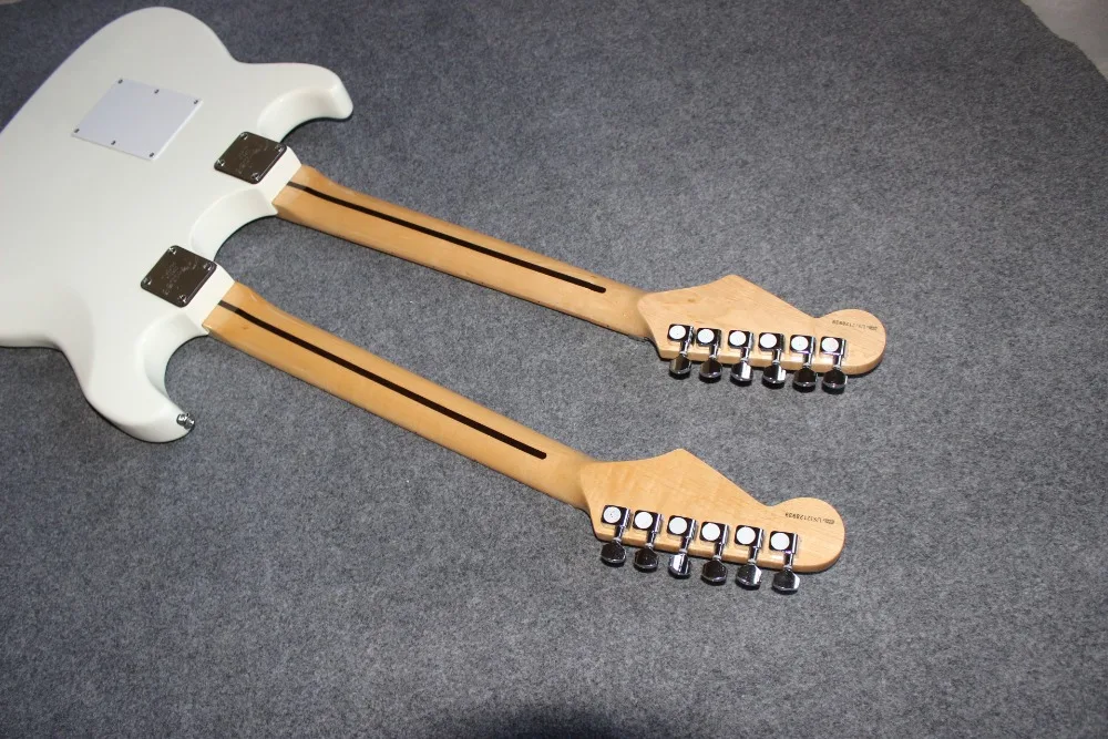 Электрогитара. 12-6 струн с двойной шеей белый gitaar. oem guitarra. Реальные фотографии
