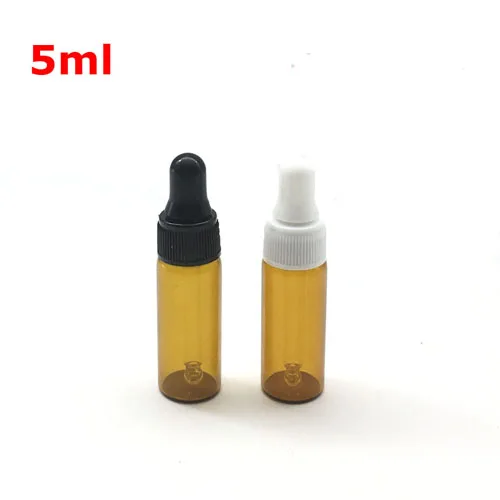 5ml Amber With Mix 10 шт. 1 мл 2 мл 3 мл 5 мл мини пустая стеклянная бутылка-капельница портативная бутылка для ароматерапии эфирное масло с стеклянная пипетка для закапывания в глаза - Цвет: 5ml Amber With Mix