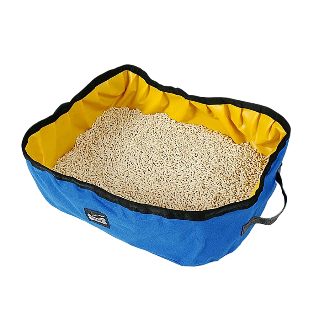 Portable Collapsible Outdoor Home Cleaning Oxford Cloth Cat Litter Box Bathroom Splash-proof Traveling Toilet Bedpan Folding
