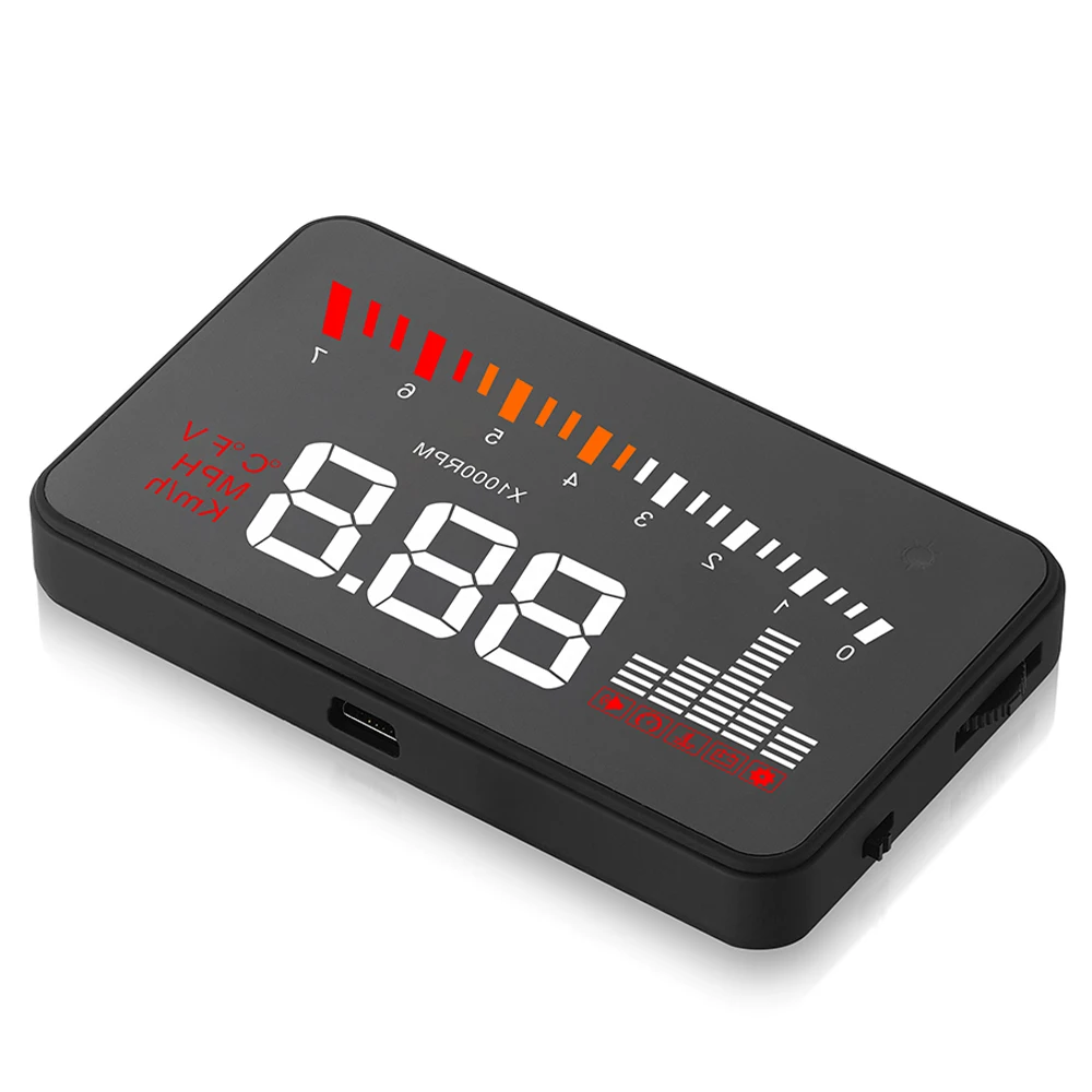 Prazata автомобильный HUD Дисплей автомобиля Hud OBD2 автомобильный скоростной лобовое стекло проектор скорость вождения сигнализация напряжение MPH км/ч X5