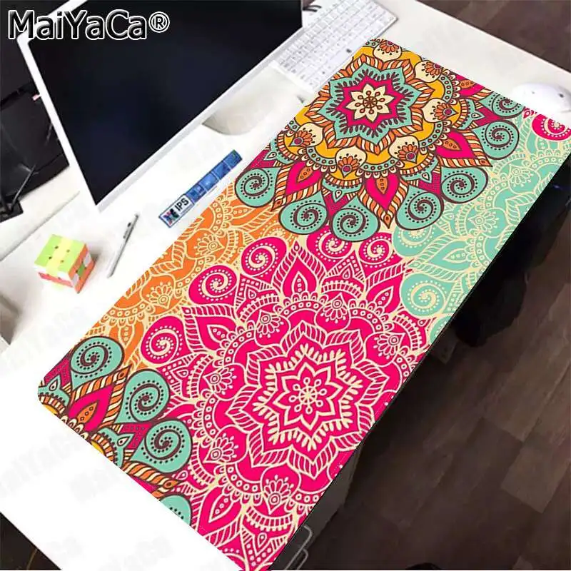 Lock Edge 30x80cm MaiYaCa ваш собственный коврик с красочным принтом мандалы для офисных мышей геймерский мягкий коврик для мыши большой коврик для мыши клавиатуры коврик - Color: Lock Edge 30x80cm