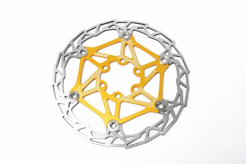 yellow 160mm MTB дисковый тормоз ротор горный велосипед диск 160 мм Диаметр велосипедный тормоз роторов поплавок плавающий дорожный велосипед - Цвет: yellow 160mm