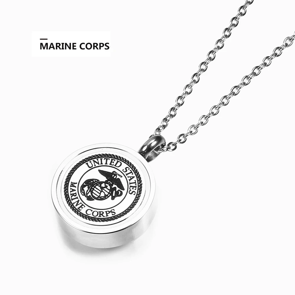 MARINE-CORPS Ароматические украшения диффузор ожерелье эфирное масло солдат подвеска памятная урна ожерелье для праха пожарных армейский полицейский - Цвет: MARINE-CORPS