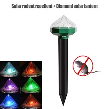 

2 Pcs Diamond Solar Repeller Masonry Solar Plug Light Control Rodent Repeller Spikes MYDING