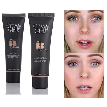 

Drop shipping Natural Face Care Foundation BB Cream Whitening Moisturizing Concealer Nude Foundation Brighten Makeup Face TSLM1