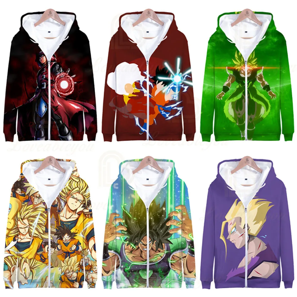 

DRAGON BALL Autumn Spring 3D Print Zipper Sweatshirts Kids Men Women Hoodies Fashion Cosplay Zipper Hooded Jacket Clothing