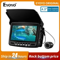 EYOYO-Localizador de peces EF43A 20M 1000TVL, cámara subacuática para pesca en hielo, Monitor LCD de 4,3 pulgadas, 8 Uds., cámara LED de visión nocturna para lámpara de pesca