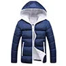 Blue White Повседневные мужские куртки, пальто, зимняя теплая куртка, куртка в стиле пэчворк, куртка с капюшоном, уличная одежда, пальто, мужская верхняя одежда, пальто - Цвет: Blue White