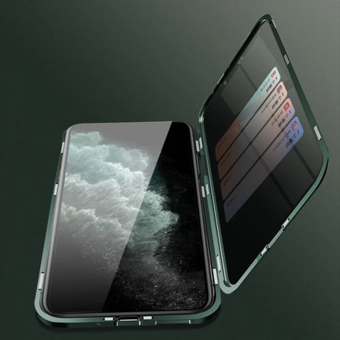 Магнитный абсорбирующий чехол, совместимый с iPhone 11 Pro Max, двухсторонний чехол из закаленного стекла, OC
