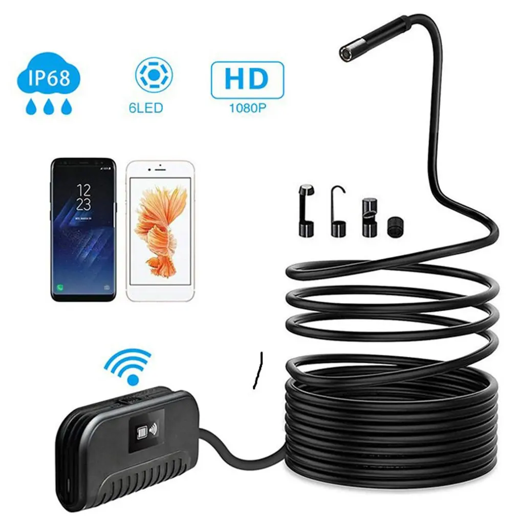 Труба телефото эндоскоп 2 млн водонепроницаемый беспроводной Wifi Hd 1080P Android для Apple мобильный телефон эндоскоп