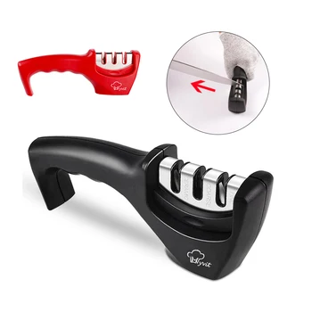 

Knife Sharpener 3 in 1 Diamond Coated&Fine Rod Knife Shears and Scissors Sharpening Stone Tool Kitchen gadgets