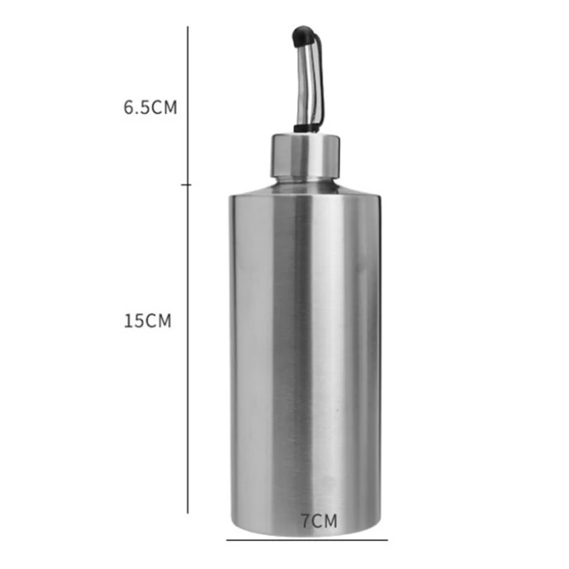 Stainless Steel Vinegar Oil Bottle Leak Proof Dispenser Cooking Kitchen Tool Home Unisex Silver