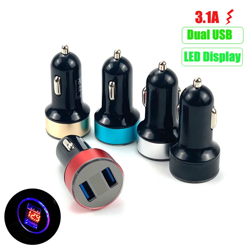 3.1A Dual USB Car Charger LED Display For Porsche 911 918 Cayenne Macan Panamera Cayman Carrera Boxster |
