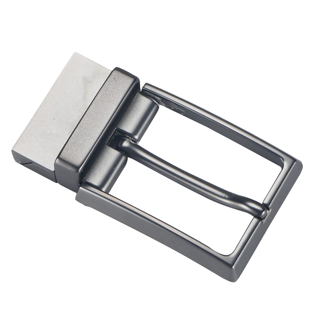 Men Reversible High Quality Metal Alloy Belt Buckles Replacement Rectangular Pin Buckles Leather Waistband Buckles No Belt 