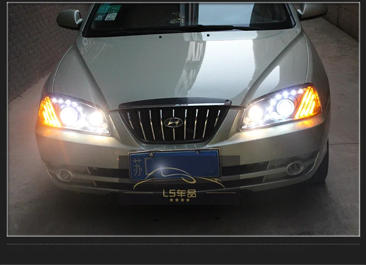 Автомобильный Стильный чехол на голову для hyundai Elantra 2004-2010 фары светодиодный фары DRL Объектив Двойной Луч Биксеноновые HID аксессуары
